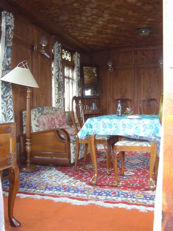Inside the house-boat.