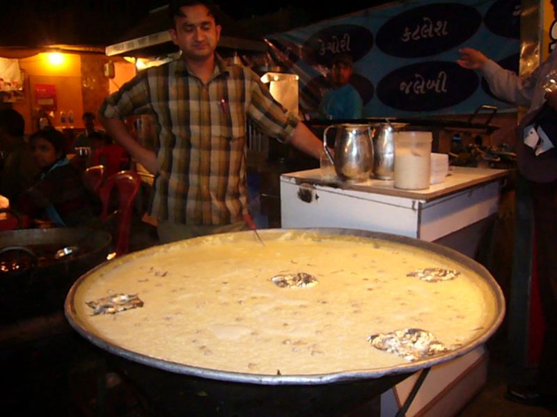 Hot sweet milk and silver leaf.