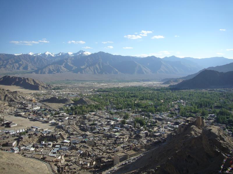 Leh city seen from Tsemo Gompa.