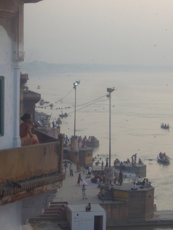 View of the gangees at 6AM. We planned to go on a boat ride but went back to sleep instead.