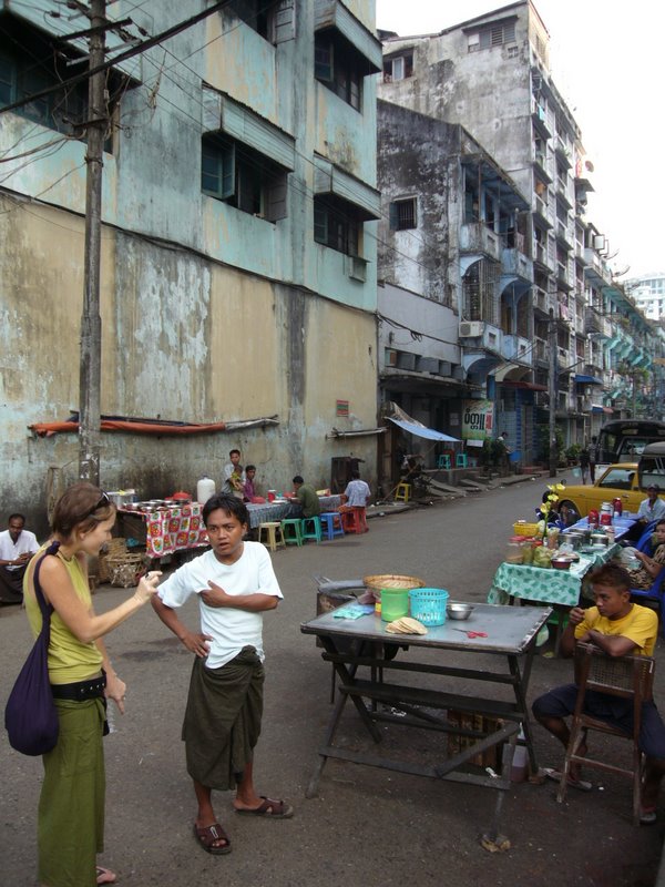 Rangoon at street level.