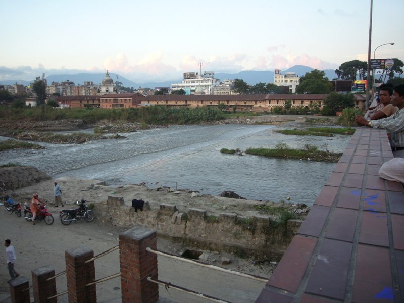The Bagmati river that separates Kathmandu from Lalitpur.