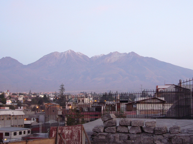 The mountain over arequipa seen from our guest house.